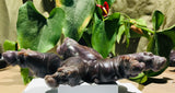 “Hippo Family" Shona Sculpture in Lepidolite, from the Chitungwiza Art Centre, Zimbabwe