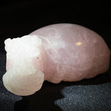 Hippo Sculpture, Rose Quartz from Zimbabwe