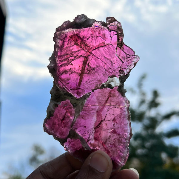 Gorgeous Pink Liddicoatite Slice, Rare Tourmaline Liddicoatite from Antsirabe, Madagascar
