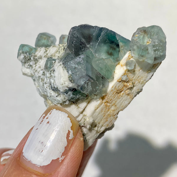 Green Fluorite with Feldspar from Erongo Mountain, Erongo Region, Namibia