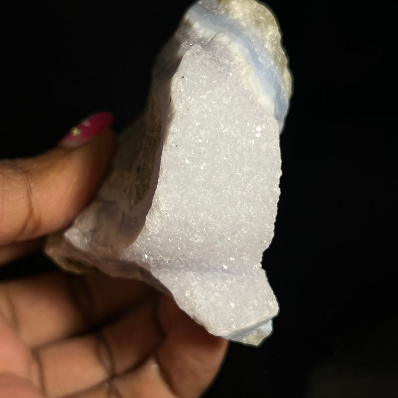 Druzy Blue Lace Agate, from Nsanje, Malawi