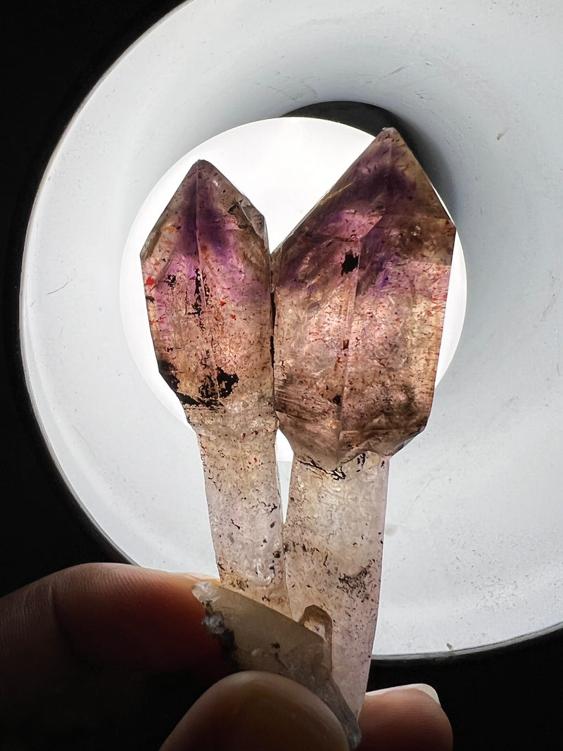 Gorgeous Twin Shangaan Amethyst Crystal with Hematite Inclusions From Zimbabwe