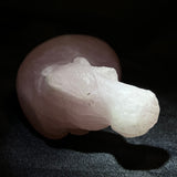 Hippo Sculpture, Rose Quartz from Zimbabwe